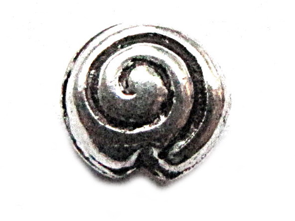 Schnecke, Spirale geschwrzt, Silber 925/-, ca. 8mm